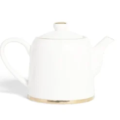 Gifi Théière 1L faïence blanc et doré Ø12xH15xm