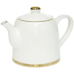 Gifi Théière 800ml blanche et dorée 20x12x15cm