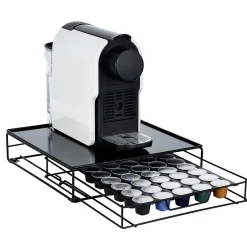 Gifi Tiroir à capsules plateau et grille en métal noir
