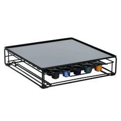 Gifi Tiroir à capsules plateau et grille en métal noir