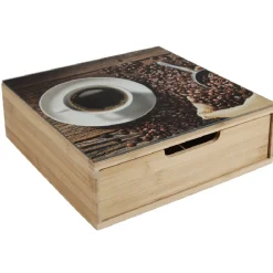 Gifi Tiroir à dosettes bambou design graine de café