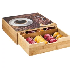 Gifi Tiroir à dosettes bambou design graine de café
