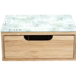 Gifi Tiroir à dosettes motif feuilles bambou
