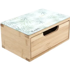 Gifi Tiroir à dosettes motif feuilles bambou