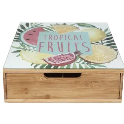 Gifi Tiroir toutes dosettes bambou motif fruits tropicaux