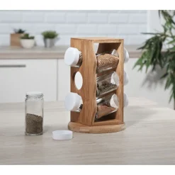 Gifi Tour à épices bambou avec pots