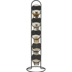 Gifi Tour à épices en métal avec 5 pots en verre Ø11xH39cm