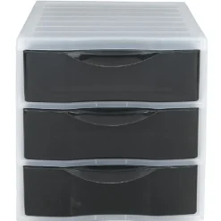 Gifi Rangement|Tour 3 tiroirs A4 noir et blanc