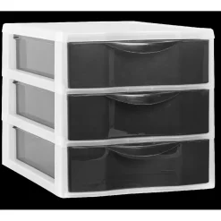Gifi Rangement|Tour 3 tiroirs A4 noir et blanc