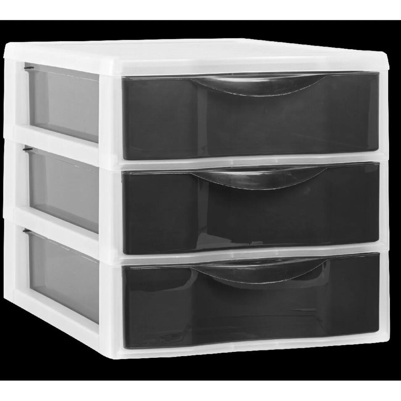 Gifi Rangement|Tour 3 tiroirs A4 noir et blanc