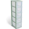 Gifi Rangement|Tour de rangement à 5 tiroirs plastique transparent 27x37x103cm