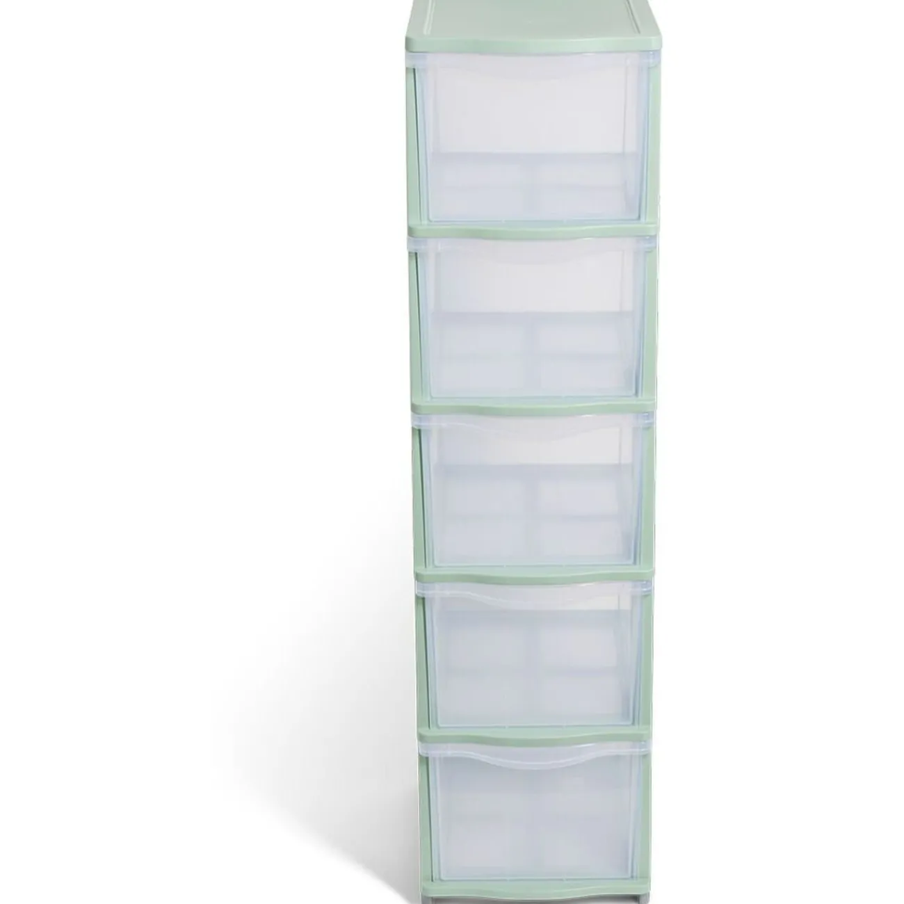 Gifi Rangement|Tour de rangement à 5 tiroirs plastique transparent 27x37x103cm