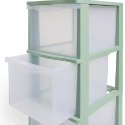 Gifi Rangement|Tour de rangement à 5 tiroirs plastique transparent 27x37x103cm