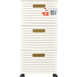 Gifi Rangement|Tour de rangement 3 tiroirs blanc