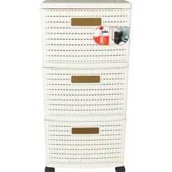 Gifi Rangement|Tour de rangement 3 tiroirs blanc