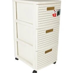 Gifi Rangement|Tour de rangement 3 tiroirs blanc