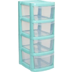 Gifi Rangement|Tour de rangement 4 tiroirs A4 vert