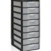 Gifi Rangement|Tour de rangement 8 tiroirs A4 noir