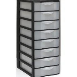 Gifi Rangement|Tour de rangement 8 tiroirs A4 noir