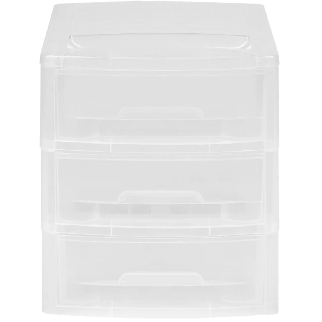 Gifi Rangement|Tour de rangement 3 tiroirs blanc transparent