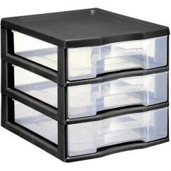 Gifi Rangement|Tour de rangement 3 tiroirs format A6 noir