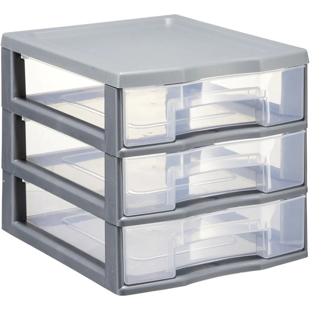 Gifi Rangement|Tour de rangement 3 tiroirs format A6 gris