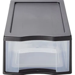 Gifi Rangement|Tour de rangement 1 tiroir format A4 transparent et noir