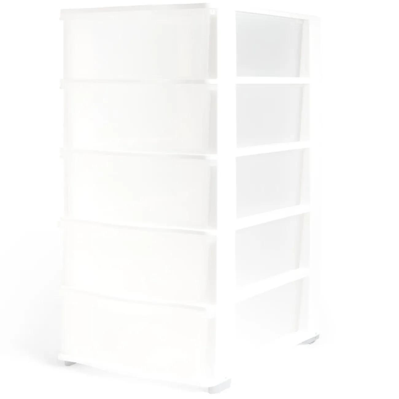Gifi Rangement|Tour de rangement 5 tiroirs plastique blanc 37x27xH103cm