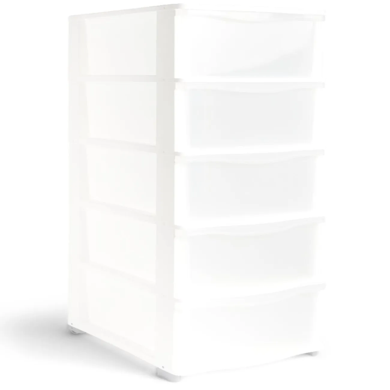 Gifi Rangement|Tour de rangement 5 tiroirs plastique blanc 37x27xH103cm