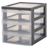 Gifi Rangement|Tour de rangement A5 3 tiroirs grise et transparente 6 L