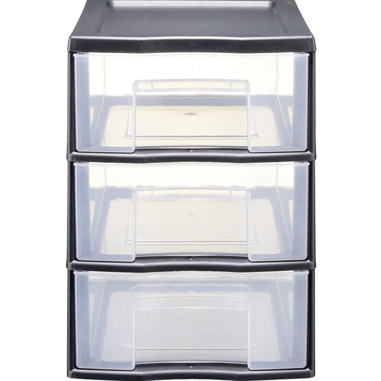 Gifi Rangement|Tour de rangement A5 3 tiroirs noir et transparent 6 L