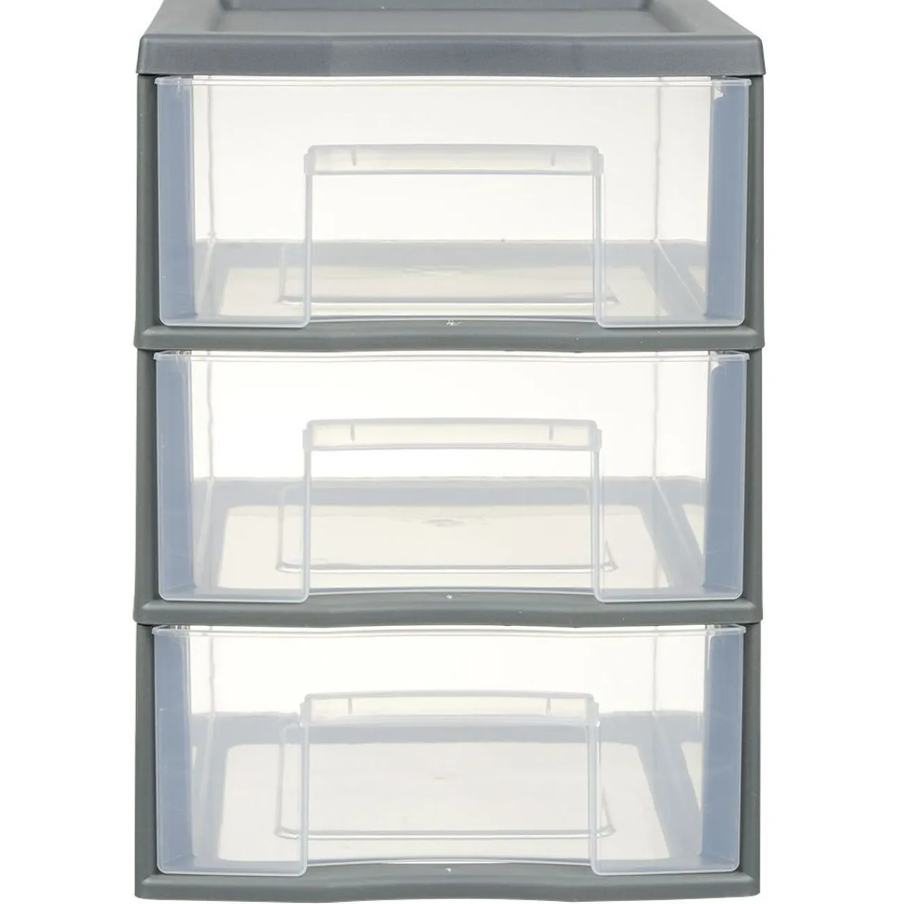 Gifi Rangement|Tour de rangement A5 3 tiroirs grise et transparente 6 L