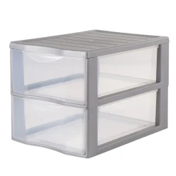 Gifi Rangement|Tour de rangement A4 plastique gris