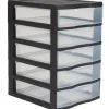 Gifi Rangement|Tour de rangement plastique 5 tiroirs A6 noir