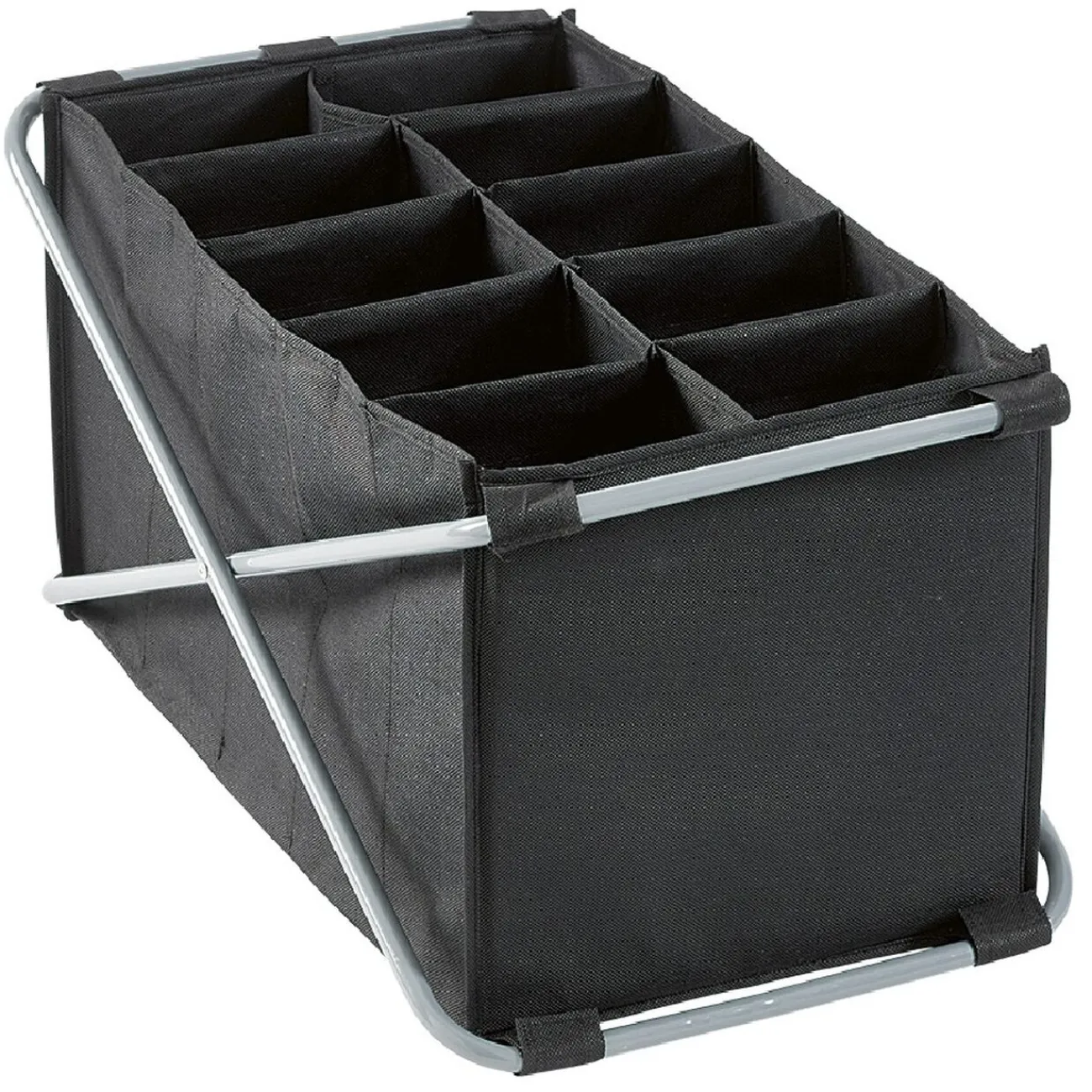 Gifi Rangement|Tour de rangement pliable 10 compartiments noir