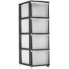Gifi Rangement|Tour de rangement transparente et noire 4 tiroirs 13,5L