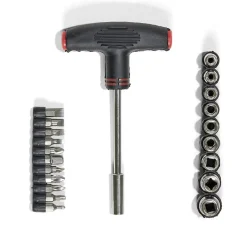 Gifi Outils Bricolage^Tournevis à poignée en T avec 20 embouts H15cm