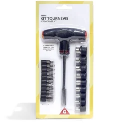 Gifi Outils Bricolage^Tournevis à poignée en T avec 20 embouts H15cm