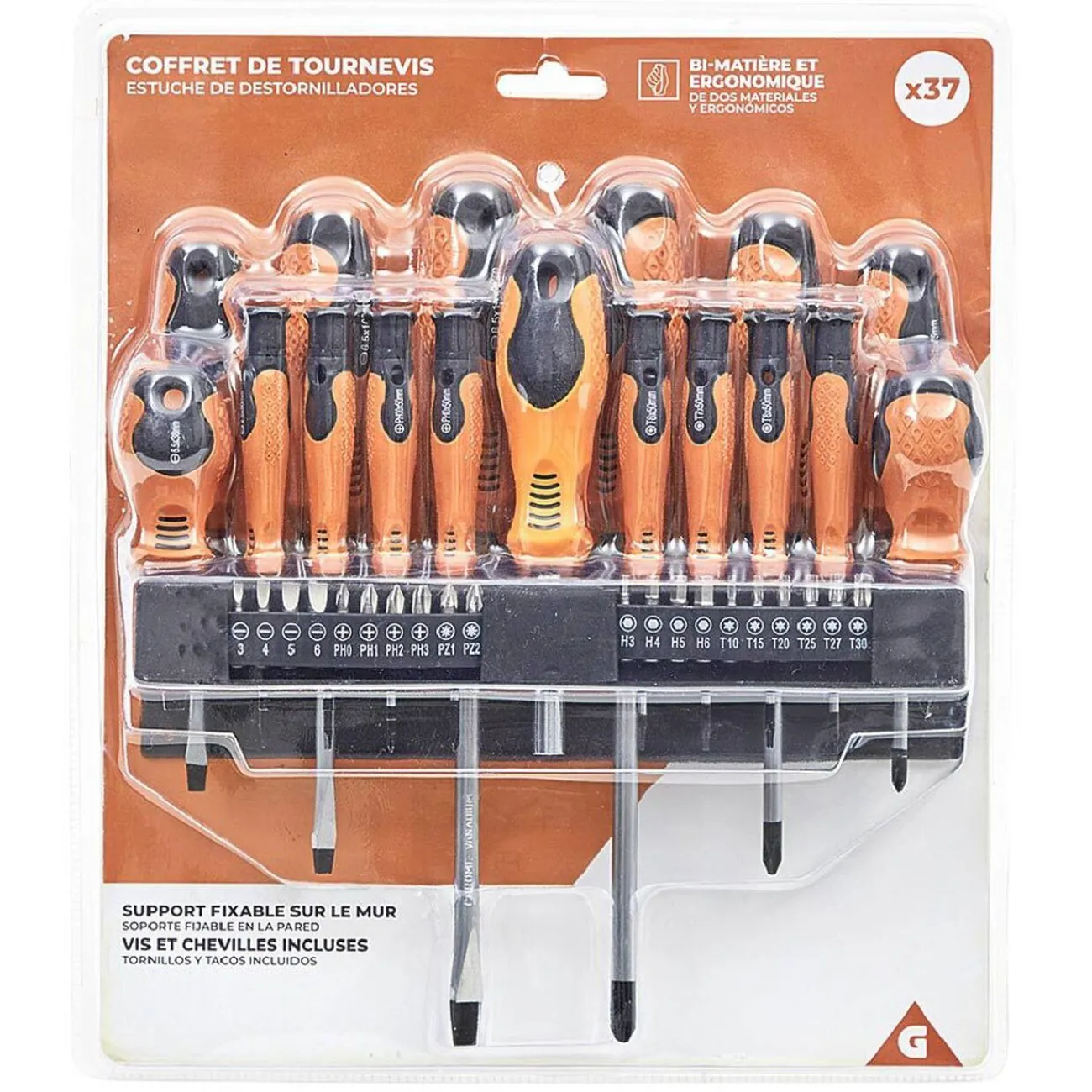 Gifi Outils Bricolage^Tournevis Bi matière - Coffret de 37 pièces