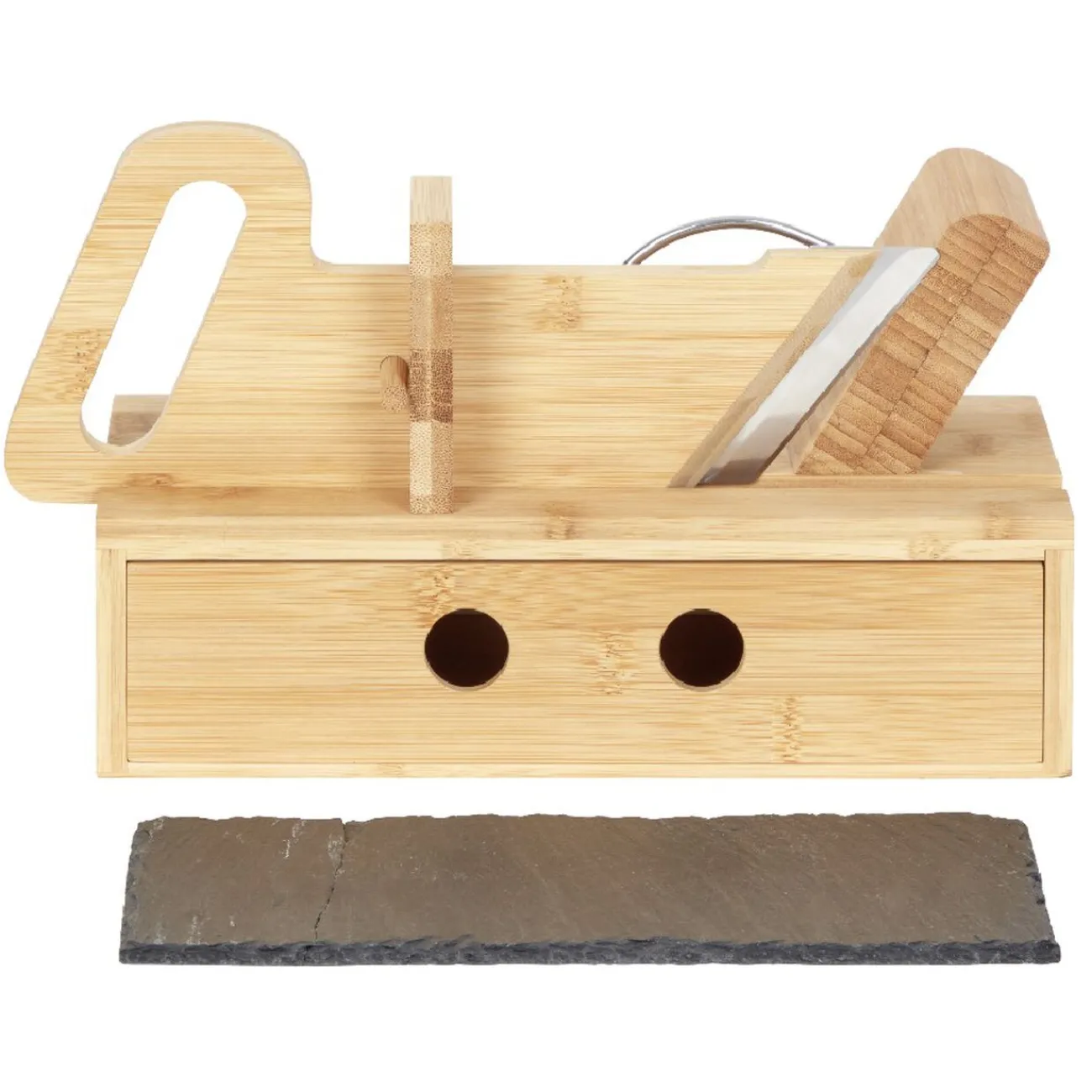 Gifi Trancheuse à saucisson avec tiroir et plateau ardoise