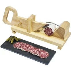 Gifi Trancheuse à saucisson coulissant avec plateau ardoise