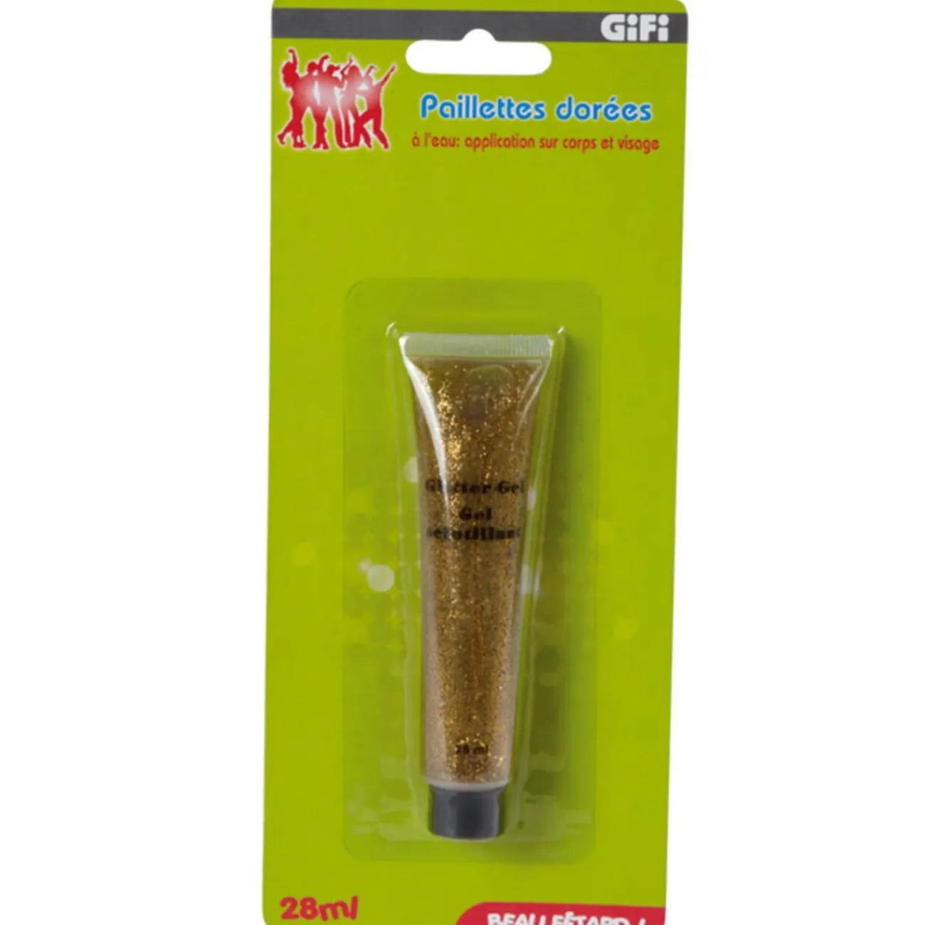 Gifi Beauté^Tube de paillettes dorées