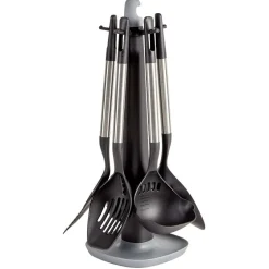 Gifi Ustensiles de cuisine x5 avec support noi et gris