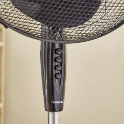 Gifi Ventilateur^Ventilateur sur pied - 3 vitesses - 45W - Noir