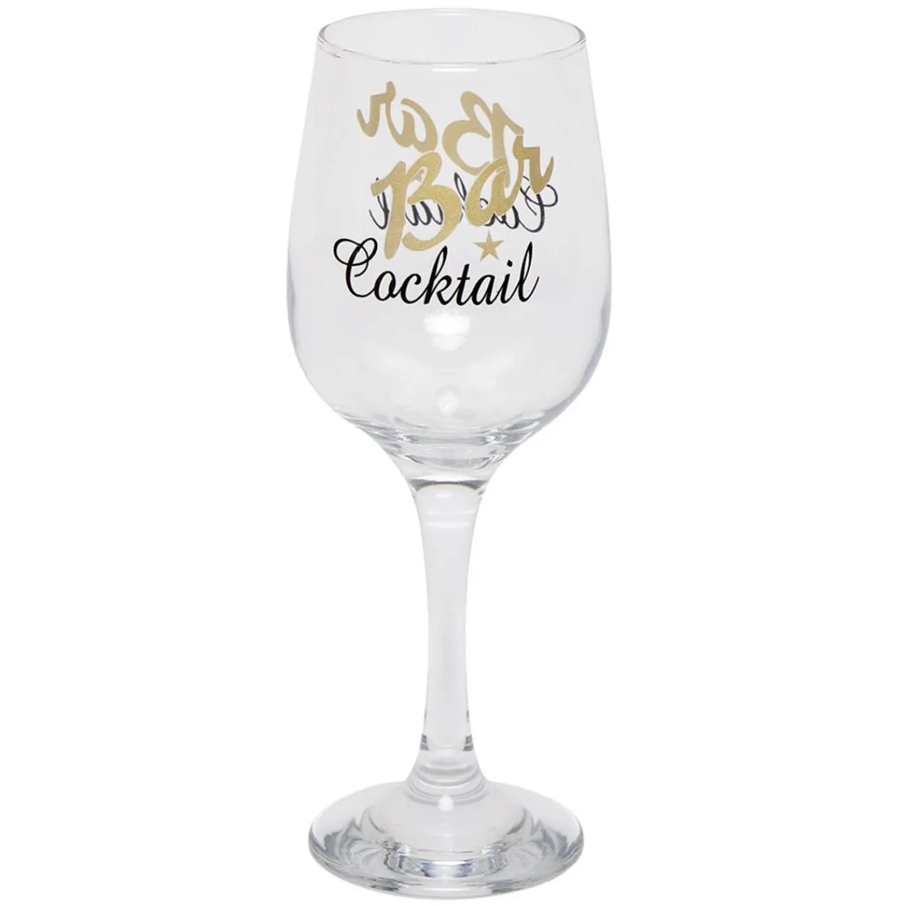 Gifi Verre à cocktail à pied transparent avec inscription 48 cl x2
