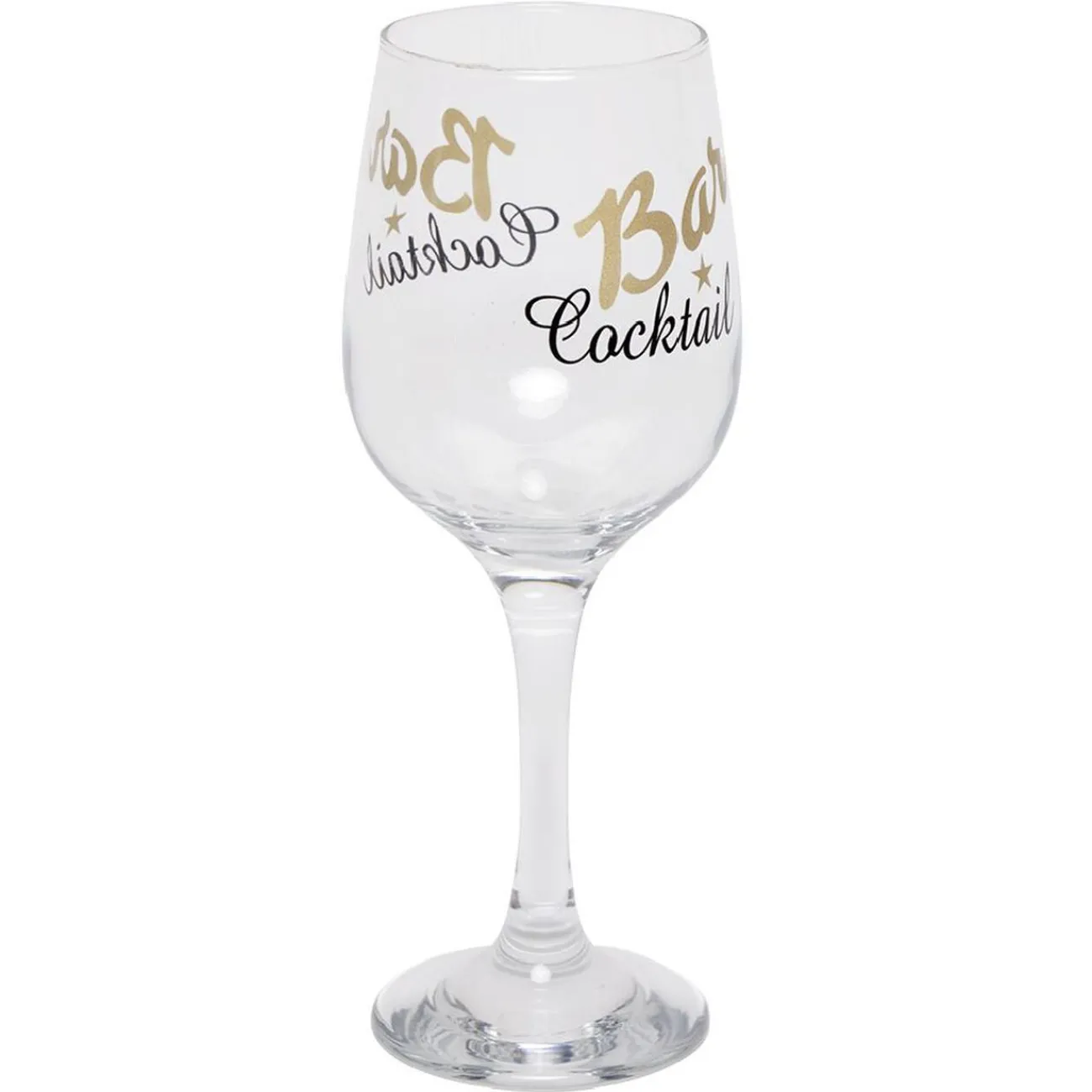 Gifi Verre à cocktail à pied transparent avec inscription 48 cl x2