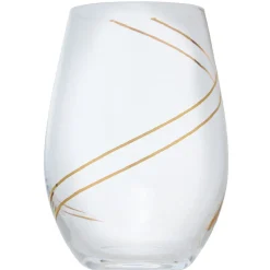 Gifi Verre à eau avec ruban doré x4