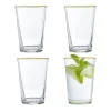 Gifi Verre à eau bord doré 29cl x4