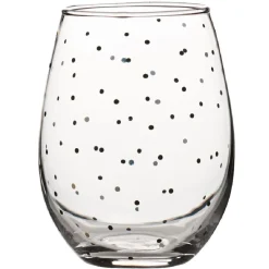 Gifi Verre à eau transparent motif pois