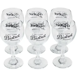 Gifi Verre à pied en verre transparent design Bistrot x6